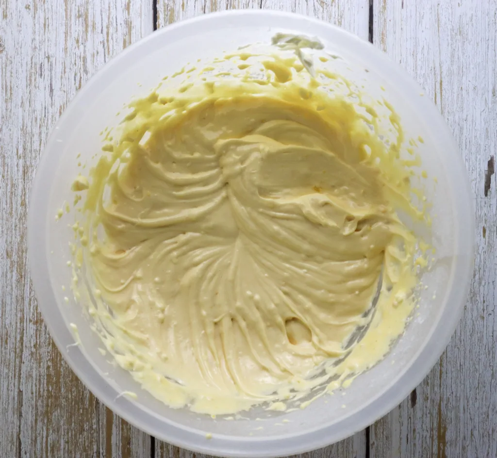 step 3 - combining egg whites and yolks